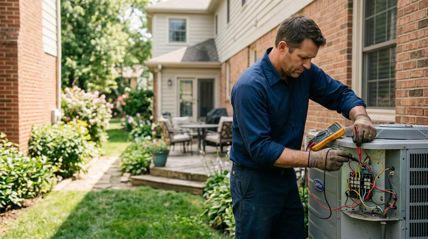 HVAC technician working near Fort Worth, TX